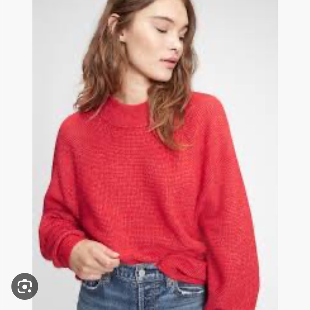 GAP Mock-Neck Waffle Sweater